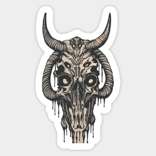 Tribal Tattoo Bulls Skull Sticker